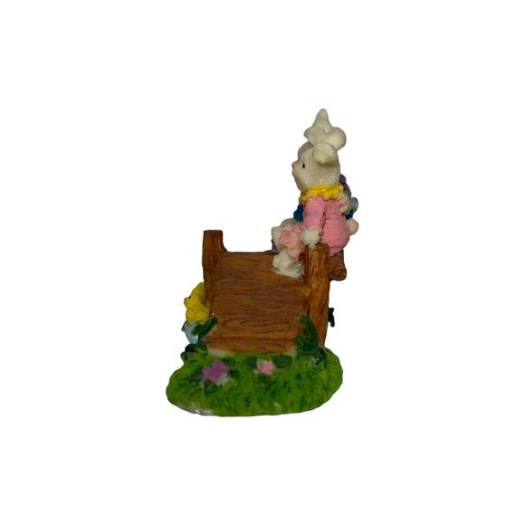 Vintage Cottontale Cottages Bunny Figurine Jo-Ann 1998 Polyresin Easter Village - Picture 3 of 6